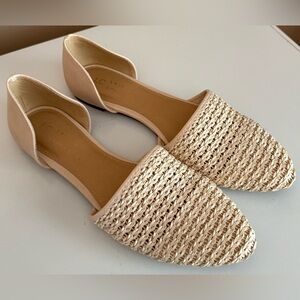 Lauren Conrad Calcite Nude Woven Flats Women’s Size 10M NEW